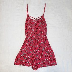 H&M Divided Romper Floral Criss Cross Pockets